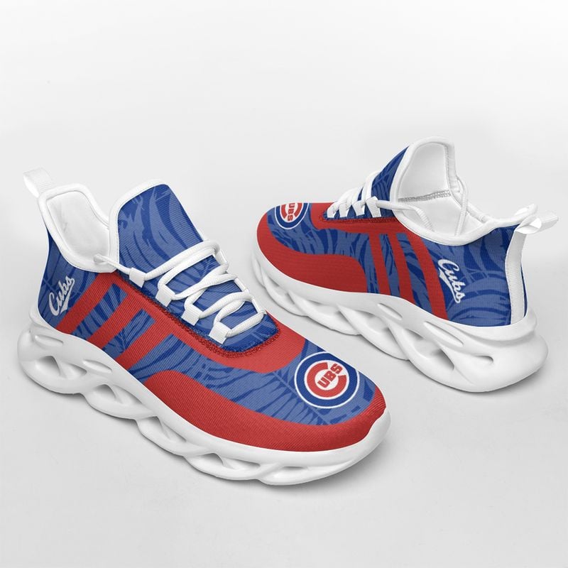 Chicago Cubs Blatt- und Streifenmuster MAX SHOES für Herren und Damen NLA61237