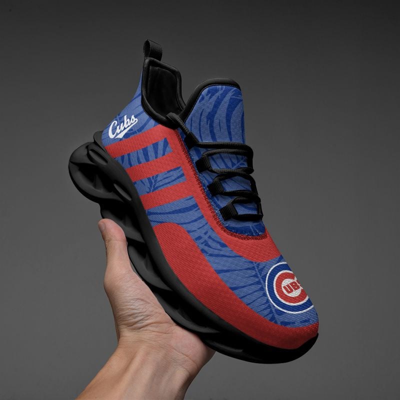 Chicago Cubs Blatt- und Streifenmuster MAX SHOES für Herren und Damen NLA61237