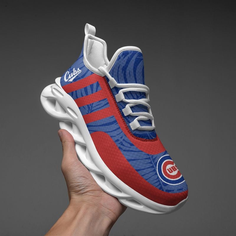 Chicago Cubs Blatt- und Streifenmuster MAX SHOES für Herren und Damen NLA61237