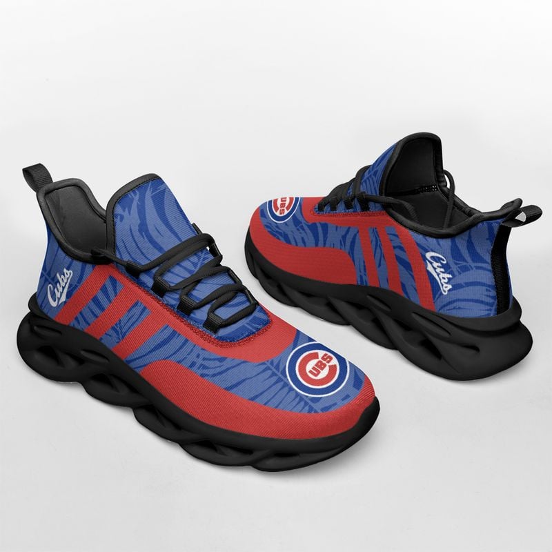 Chicago Cubs Blatt- und Streifenmuster MAX SHOES für Herren und Damen NLA61237