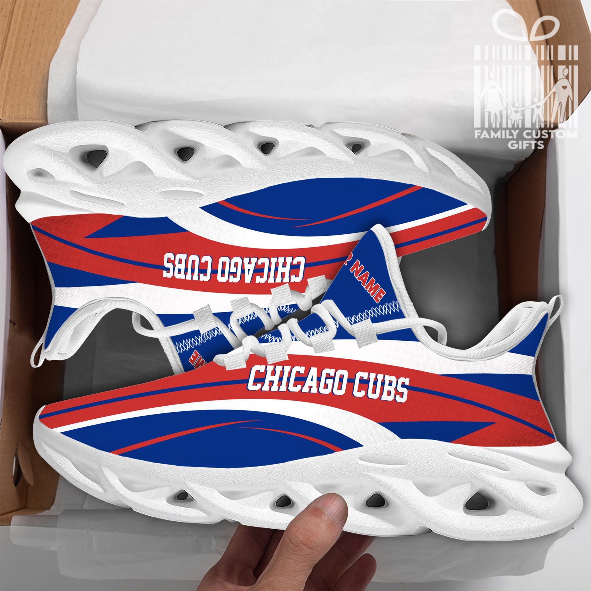 Chicago Cubs Custom Baseball Personalisierte Max Soul Sneakers Laufsportschuhe für Männer Frauen