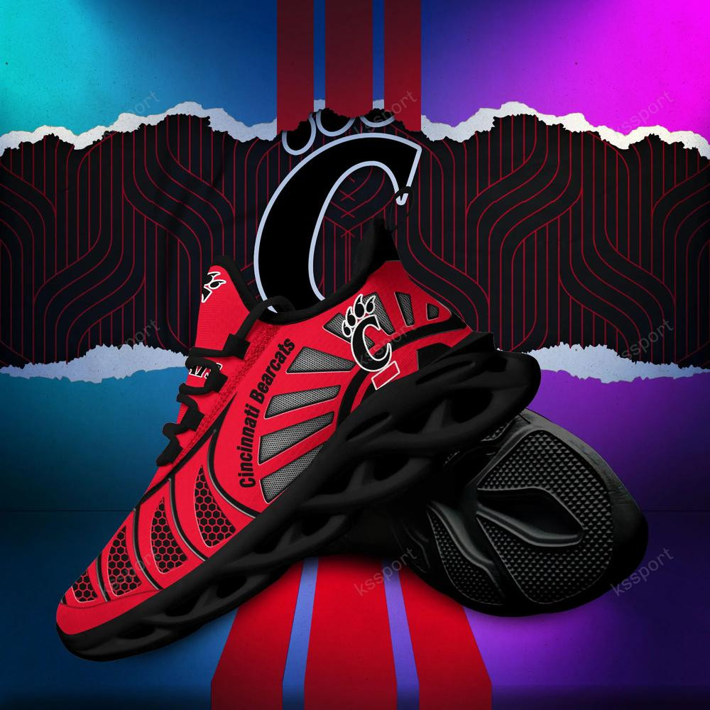 Cincinnati Bearcats Max Soul Clunky, schwarz-weiße Laufschuhe