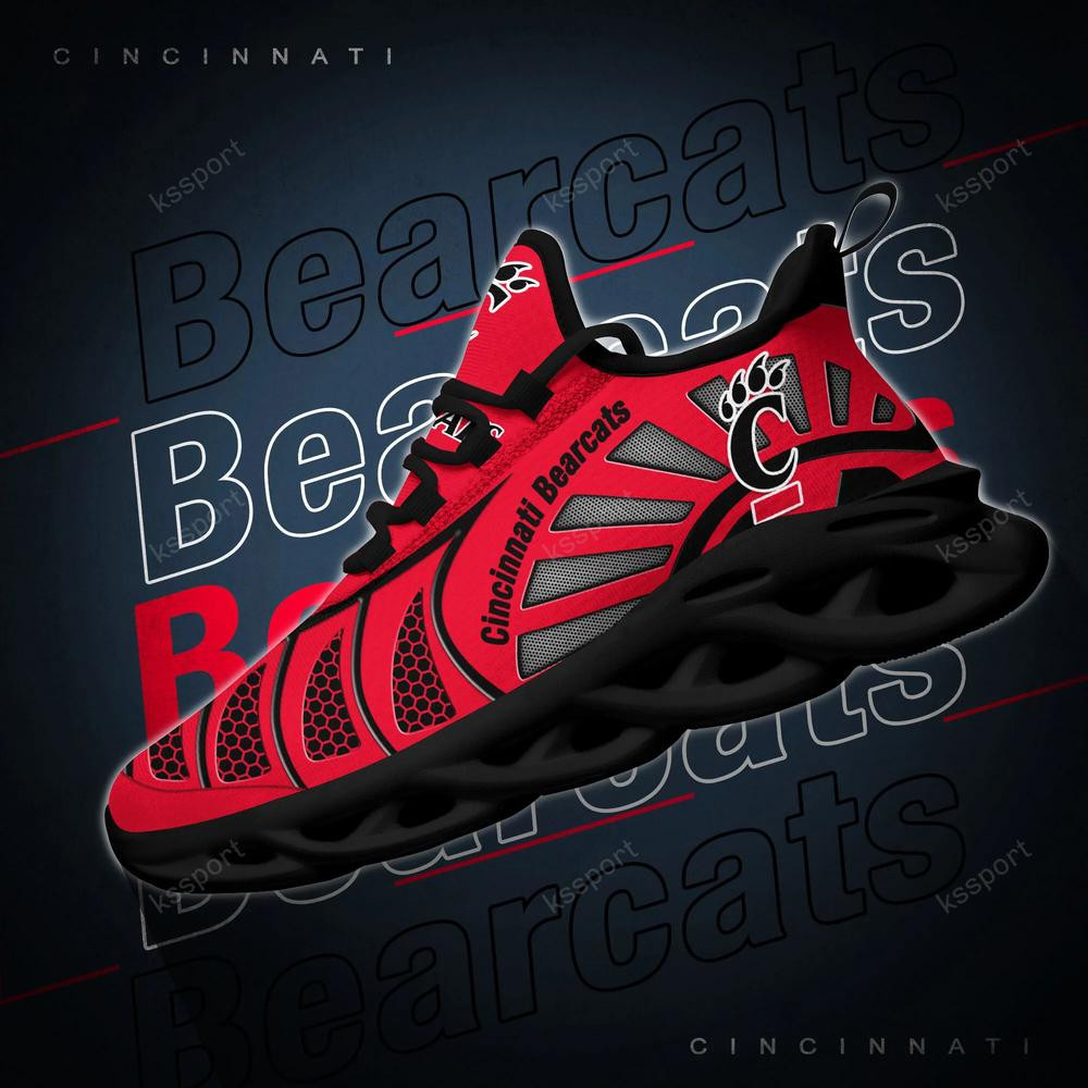 Cincinnati Bearcats Max Soul Clunky, schwarz-weiße Laufschuhe