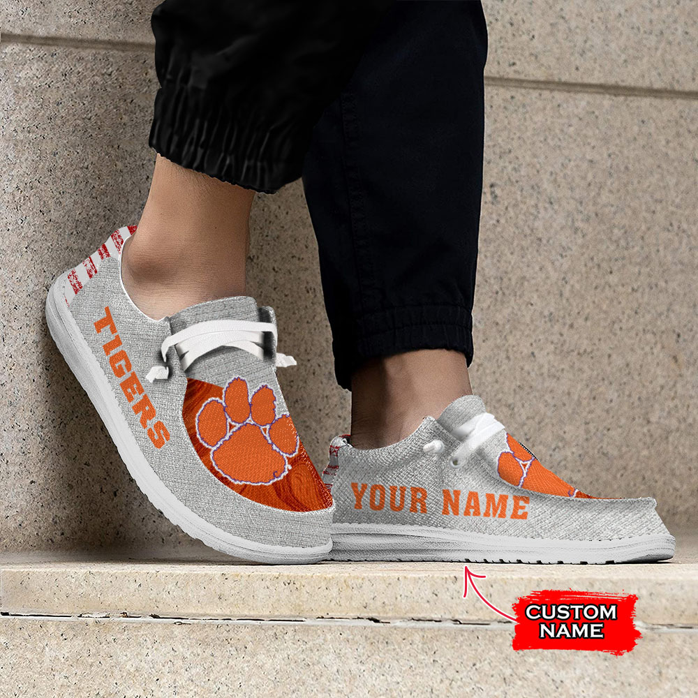 Clemson Tigers H-D Shoes Wally Herren-Slipper zum Schnüren für Männer und Frauen