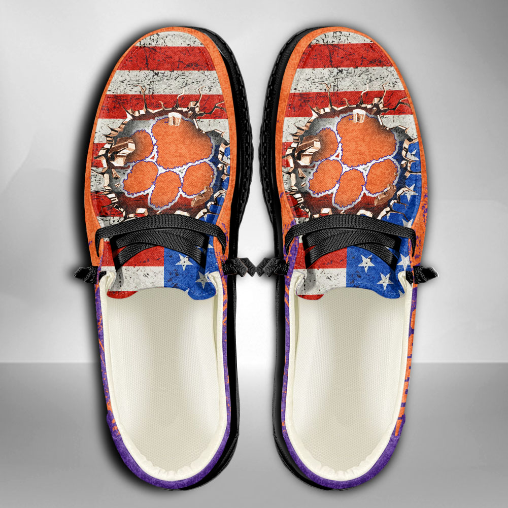 Clemson Tigers H-D Shoes Wally Herren-Slipper zum Schnüren für Männer und Frauen