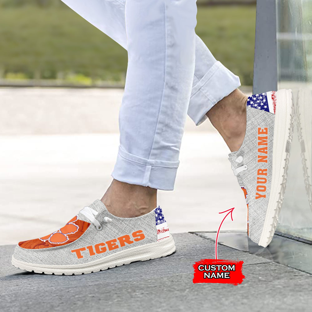 Clemson Tigers H-D Shoes Wally Herren-Slipper zum Schnüren für Männer und Frauen