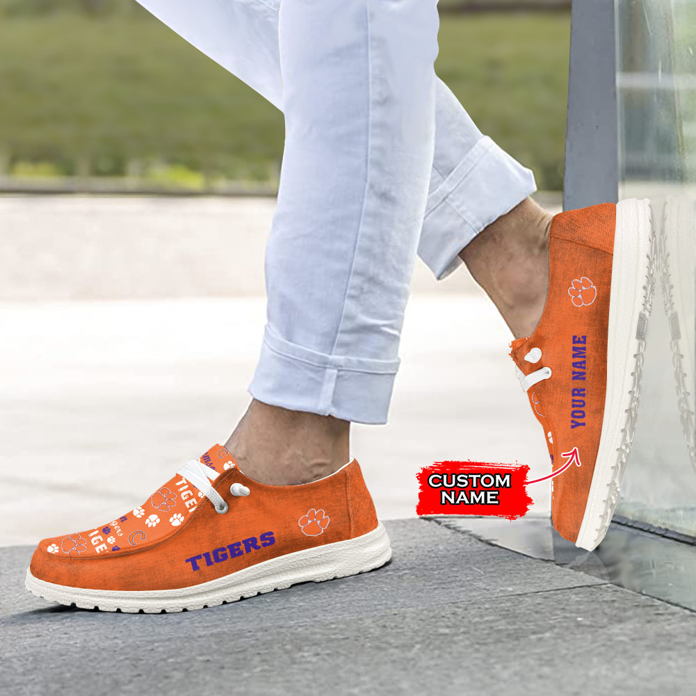 Clemson Tigers H-D Shoes Wally Herren-Slipper zum Schnüren für Männer und Frauen