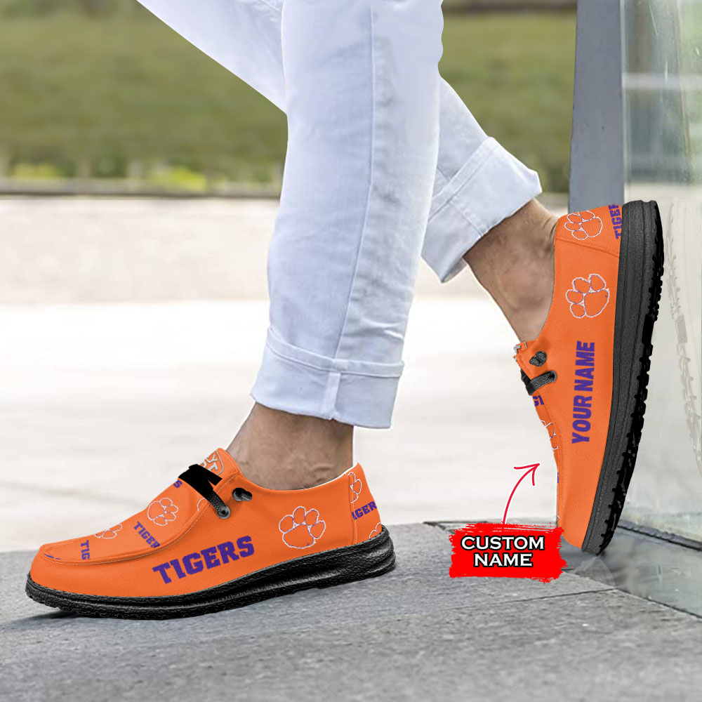 Clemson Tigers H-D Shoes Wally Herren-Slipper zum Schnüren für Männer und Frauen