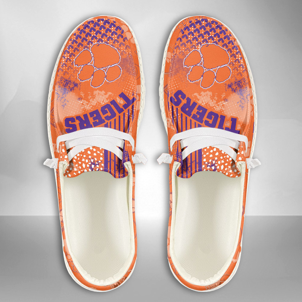 Clemson Tigers H-D Shoes Wally Herren-Slipper zum Schnüren für Männer und Frauen