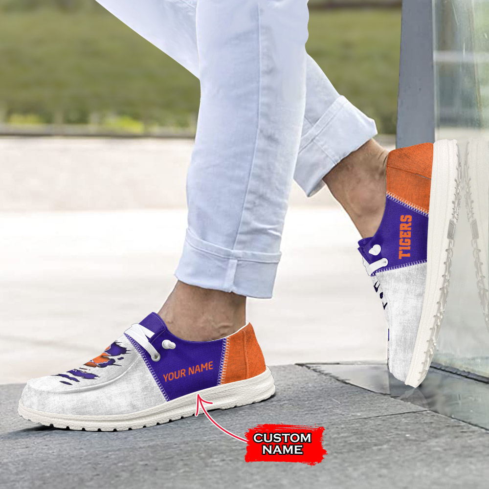 Clemson Tigers H-D Shoes Wally Herren-Slipper zum Schnüren für Männer und Frauen