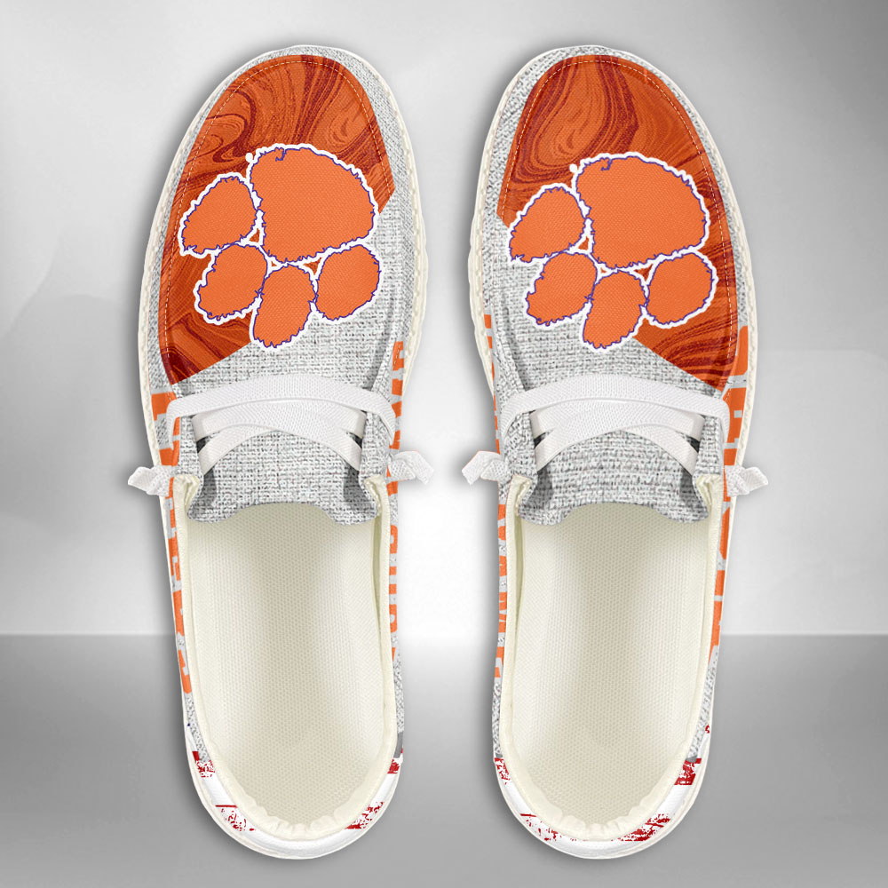 Clemson Tigers H-D Shoes Wally Herren-Slipper zum Schnüren für Männer und Frauen