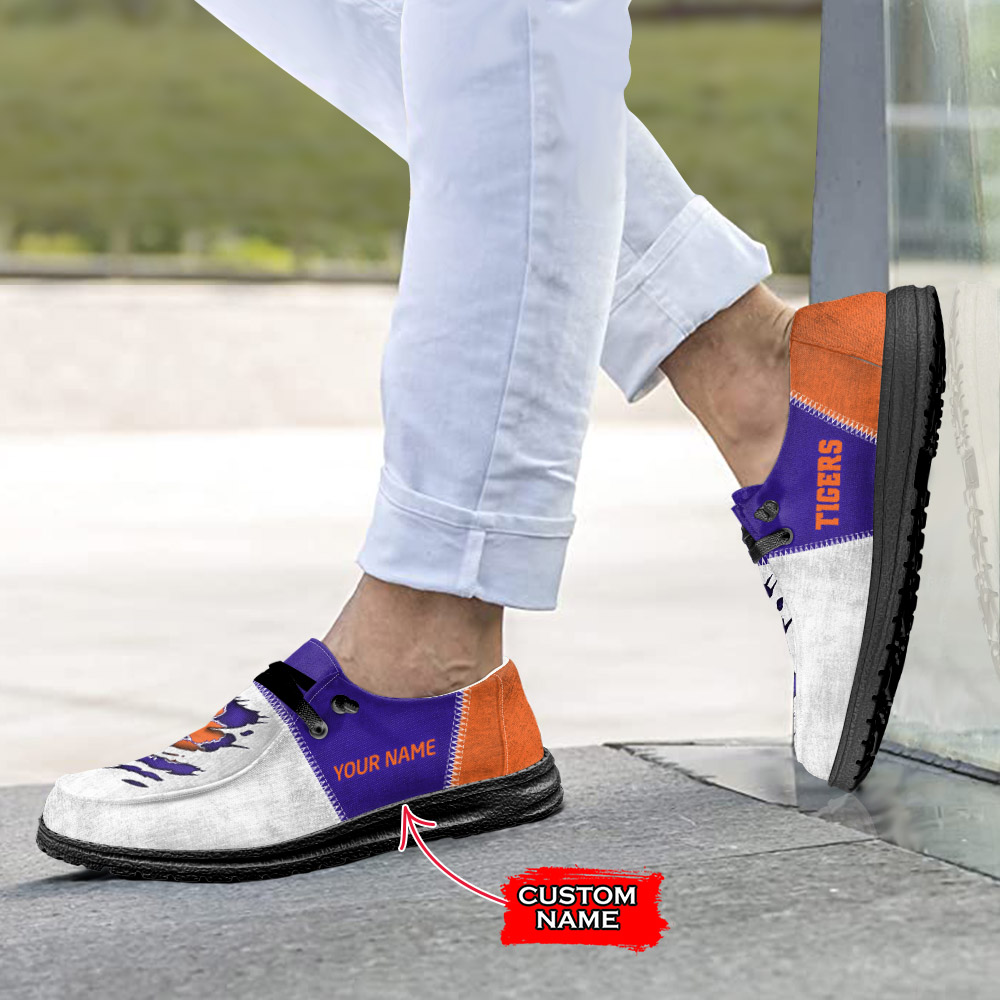 Clemson Tigers H-D Shoes Wally Herren-Slipper zum Schnüren für Männer und Frauen