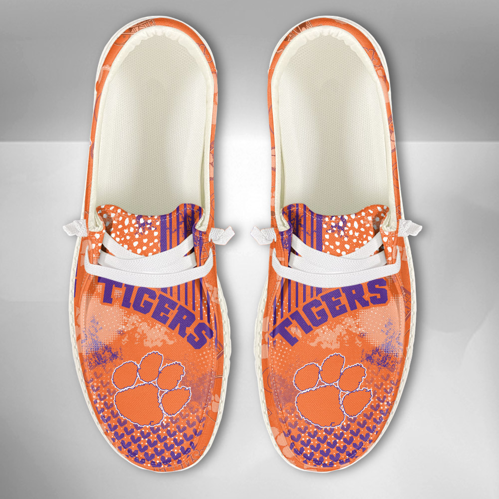 Clemson Tigers H-D Shoes Wally Herren-Slipper zum Schnüren für Männer und Frauen