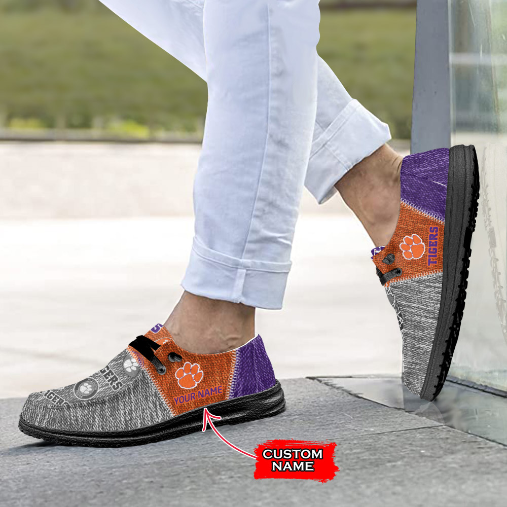 Clemson Tigers H-D Shoes Wally Herren-Slipper zum Schnüren für Männer und Frauen