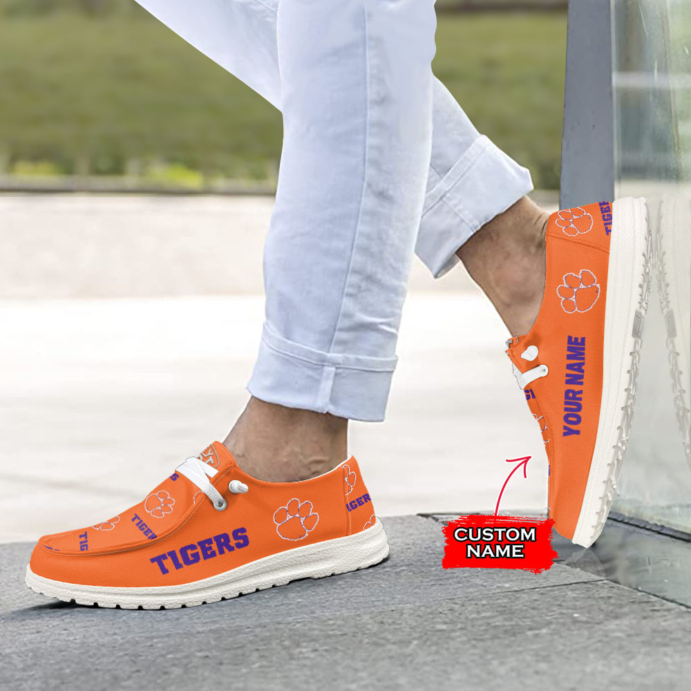 Clemson Tigers H-D Shoes Wally Herren-Slipper zum Schnüren für Männer und Frauen