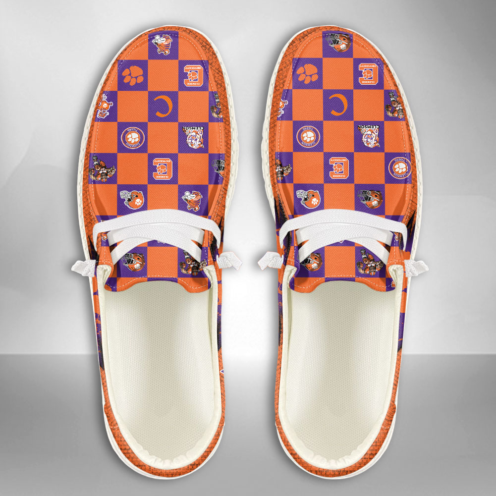 Clemson Tigers H-D Shoes Wally Herren-Slipper zum Schnüren für Männer und Frauen