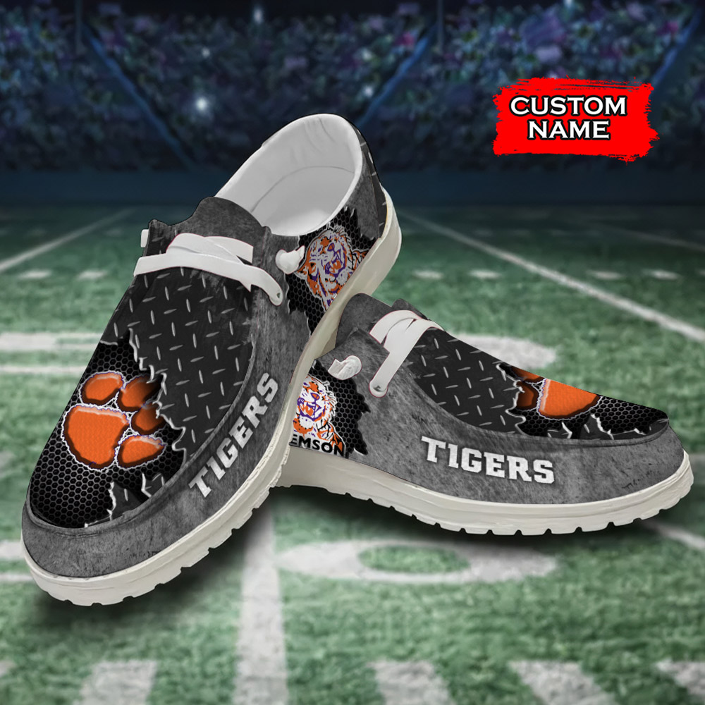 Clemson Tigers H-D Shoes Wally Herren-Slipper zum Schnüren für Männer und Frauen