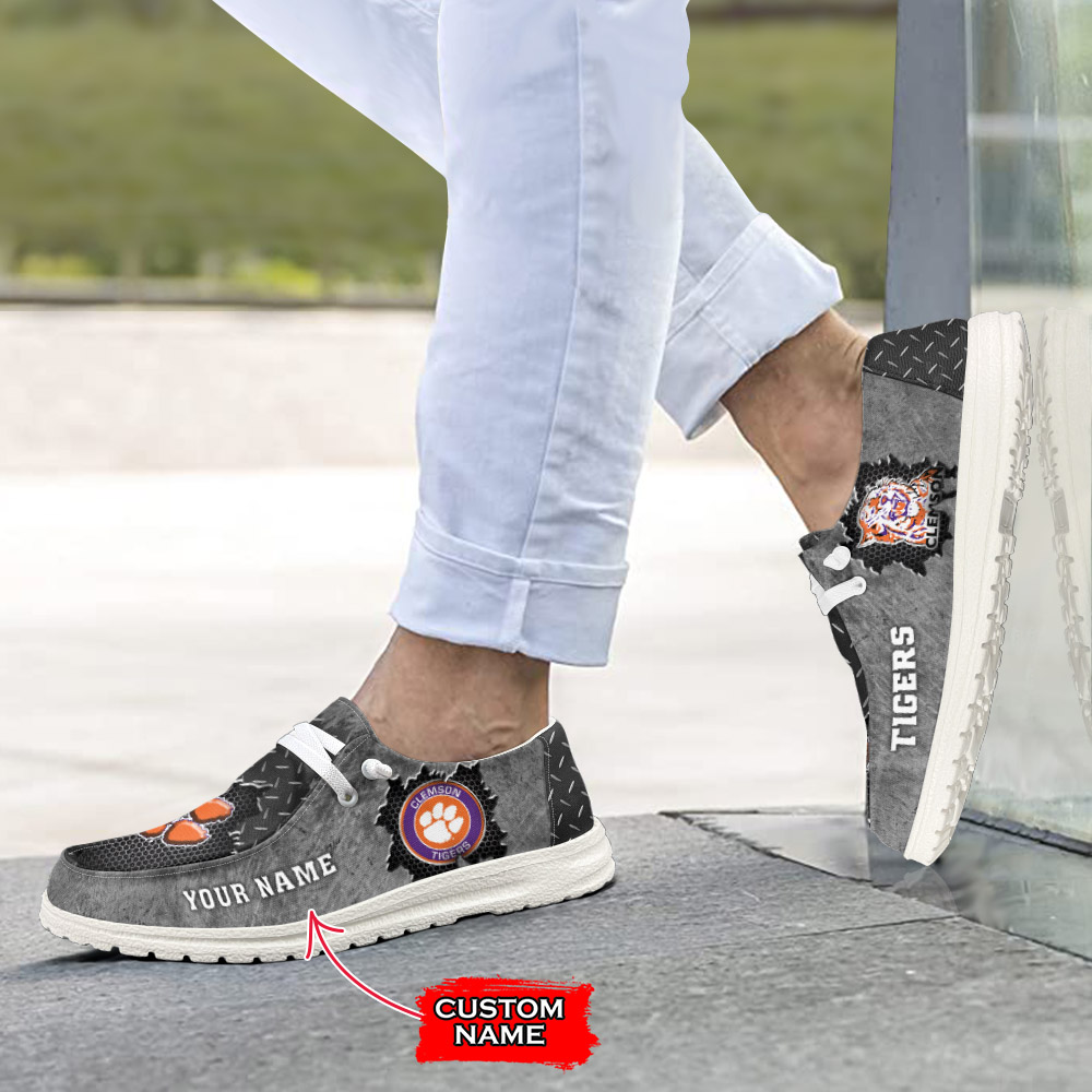 Clemson Tigers H-D Shoes Wally Herren-Slipper zum Schnüren für Männer und Frauen