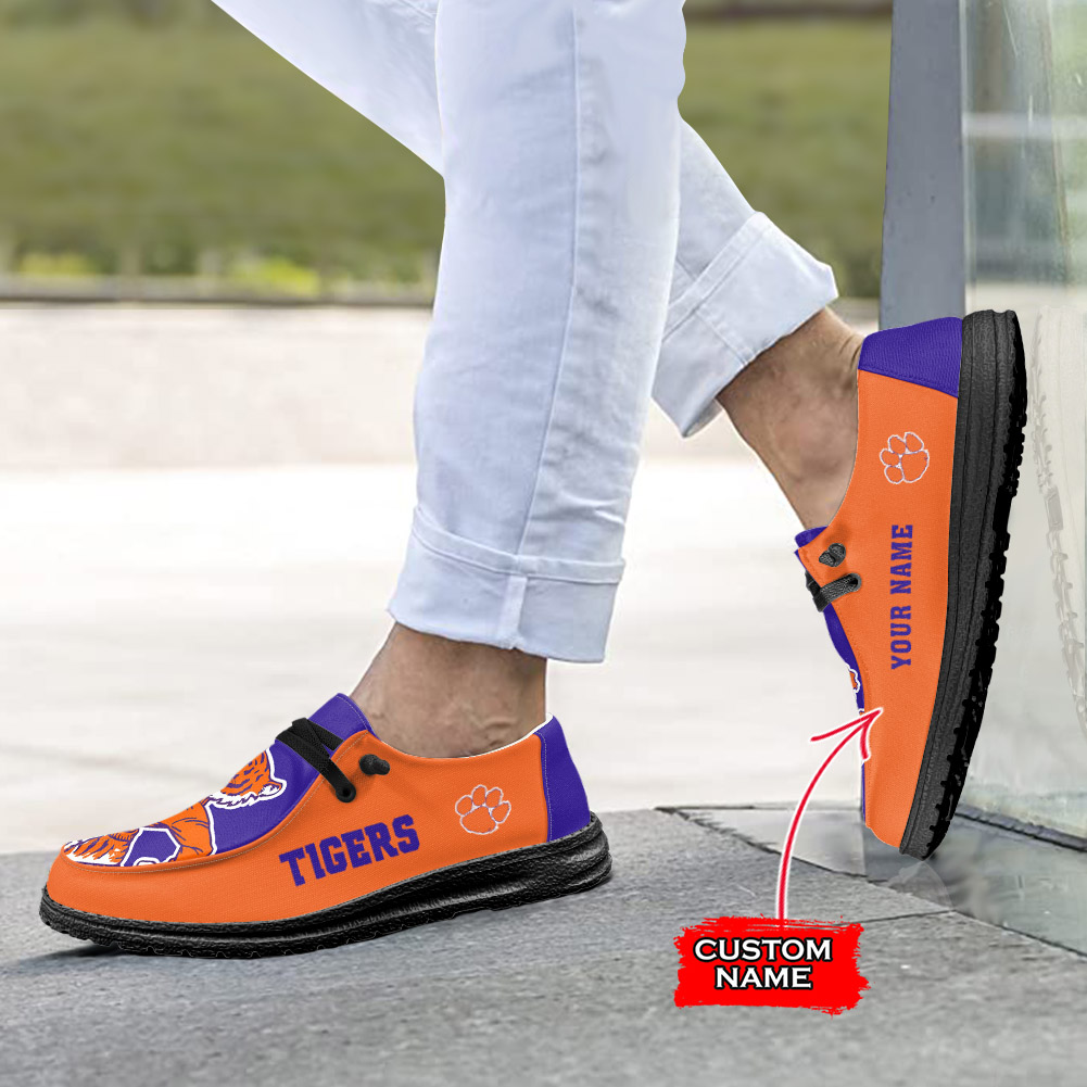 Clemson Tigers H-D Shoes Wally Herren-Slipper zum Schnüren für Männer und Frauen