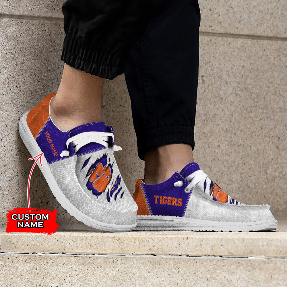 Clemson Tigers H-D Shoes Wally Herren-Slipper zum Schnüren für Männer und Frauen