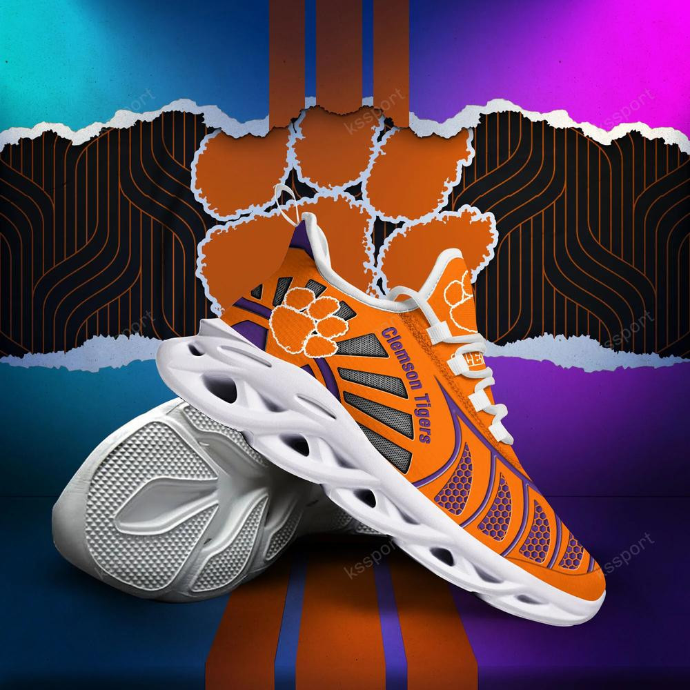 Clemson Tigers Max Soul klobige Laufschuhe in Schwarz und Weiß