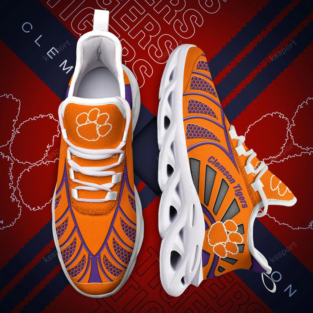Clemson Tigers Max Soul klobige Laufschuhe in Schwarz und Weiß