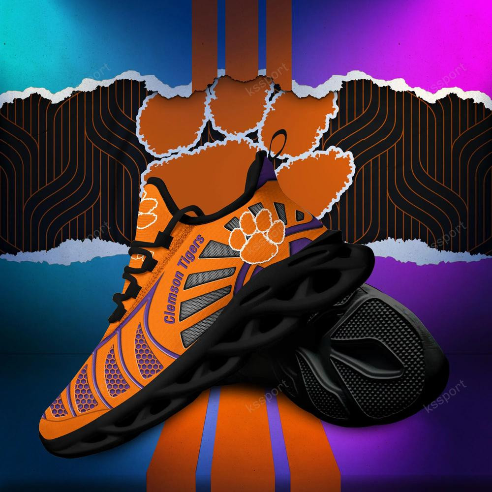 Clemson Tigers Max Soul klobige Laufschuhe in Schwarz und Weiß