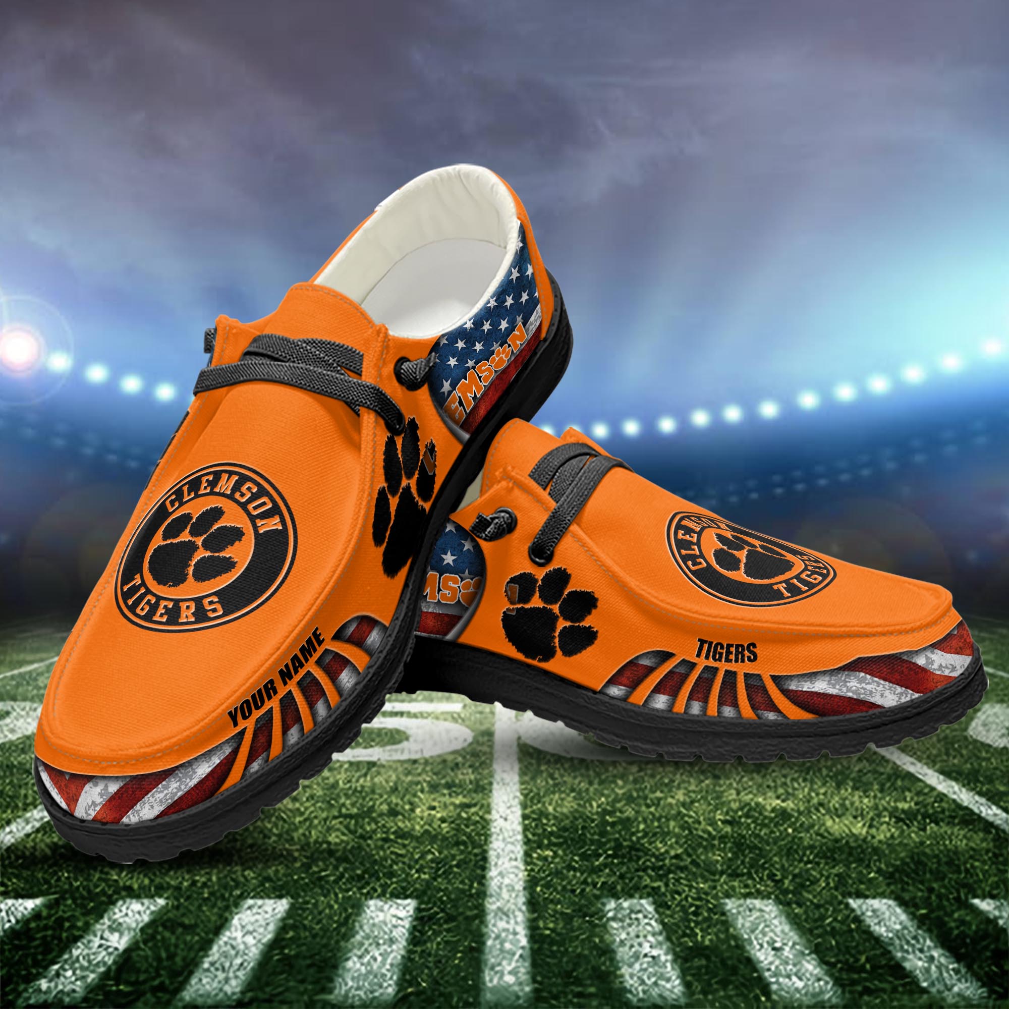 Clemson Tigers personalisierte H-D-Sportschuhe – individuelles Namensdesign