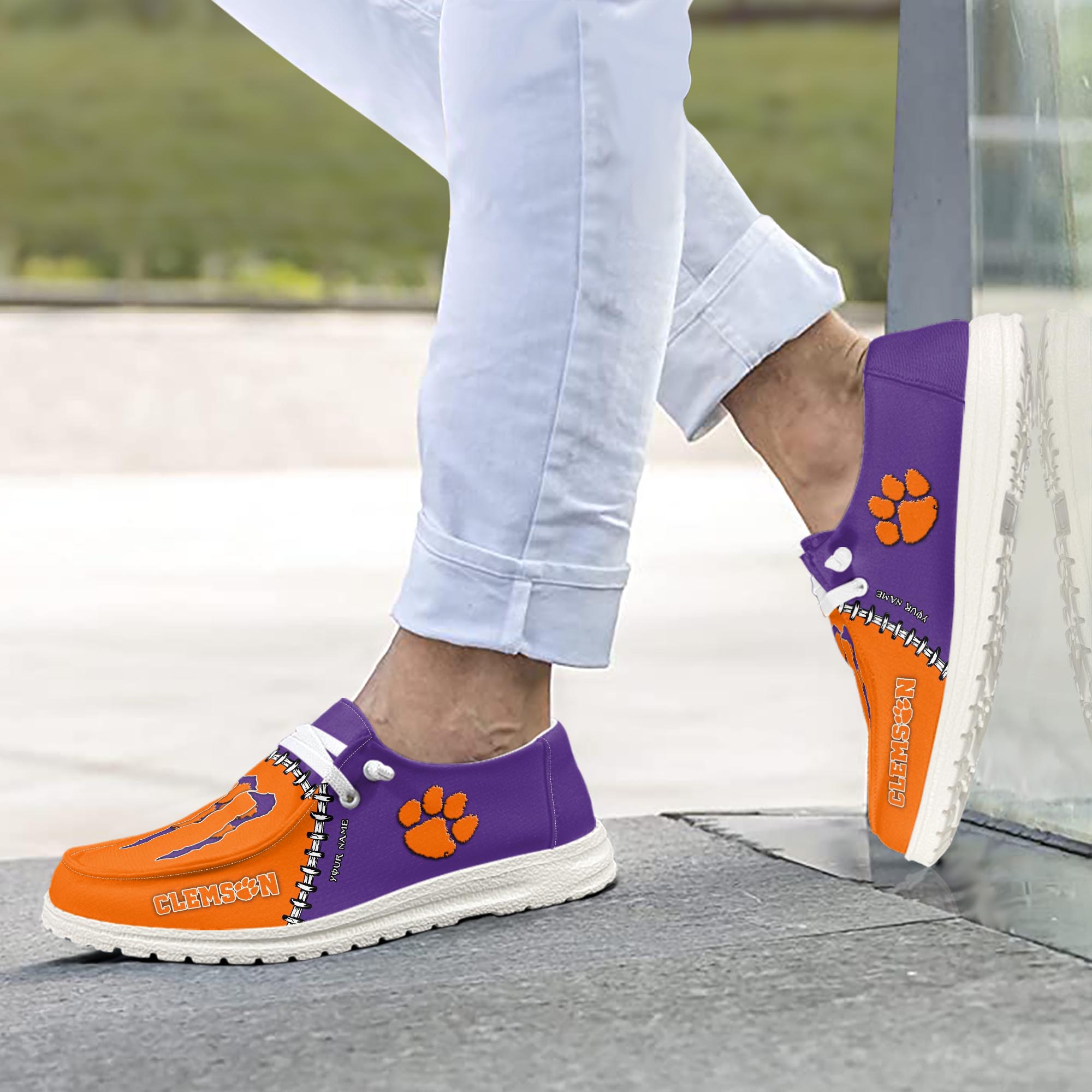 Clemson Tigers personalisierte H-D-Sportschuhe – individuelles Namensdesign