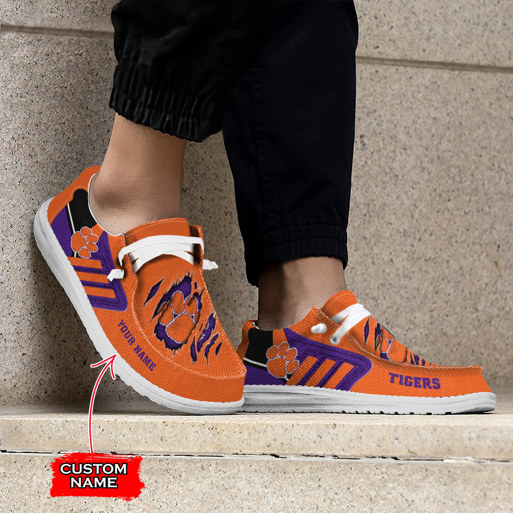 Clemson Tigers personalisierte H-D-Sportschuhe – individuelles Namensdesign