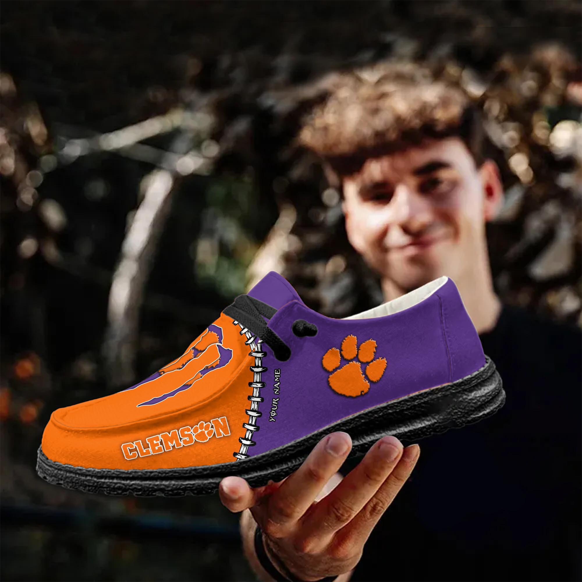 Clemson Tigers personalisierte H-D-Sportschuhe – individuelles Namensdesign