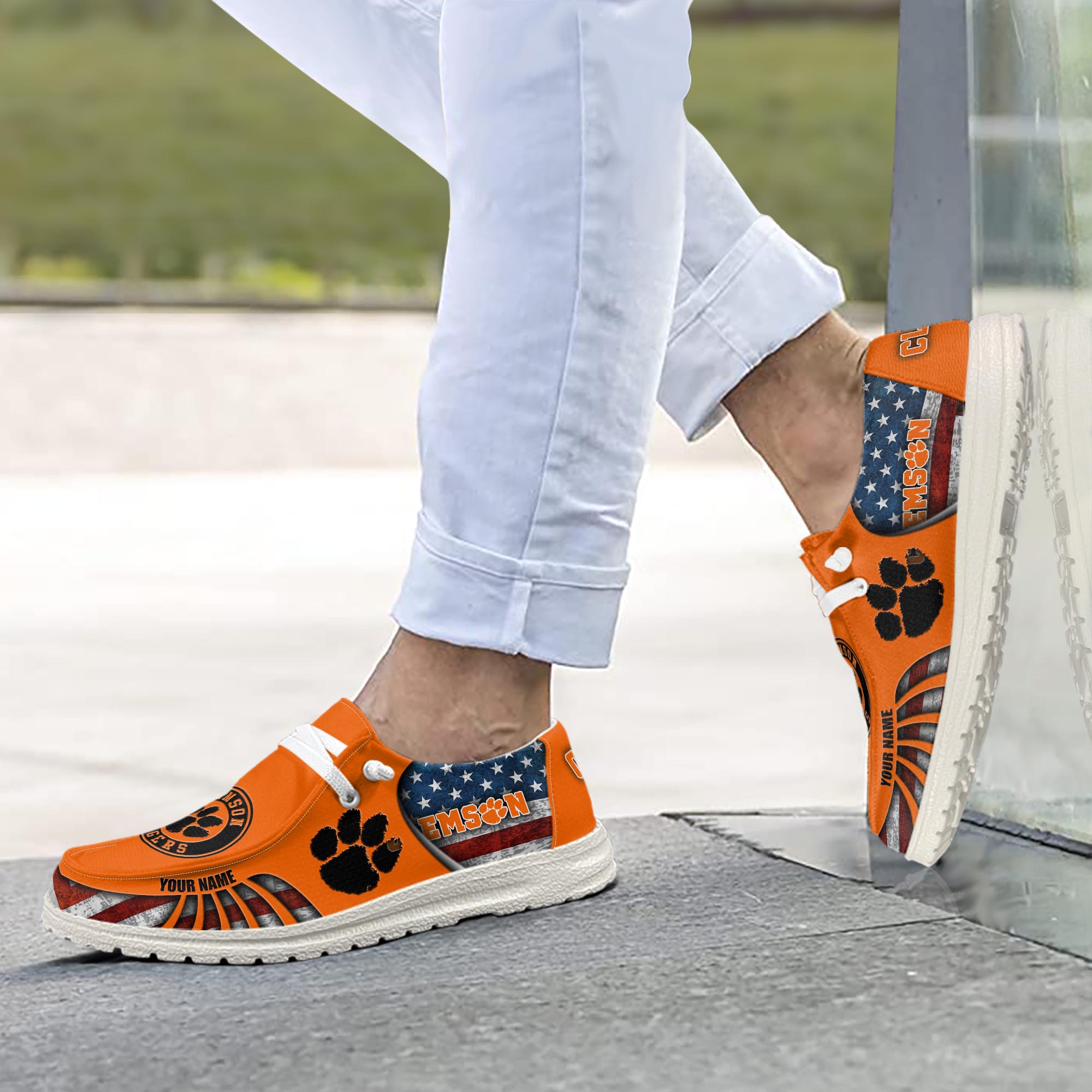 Clemson Tigers personalisierte H-D-Sportschuhe – individuelles Namensdesign