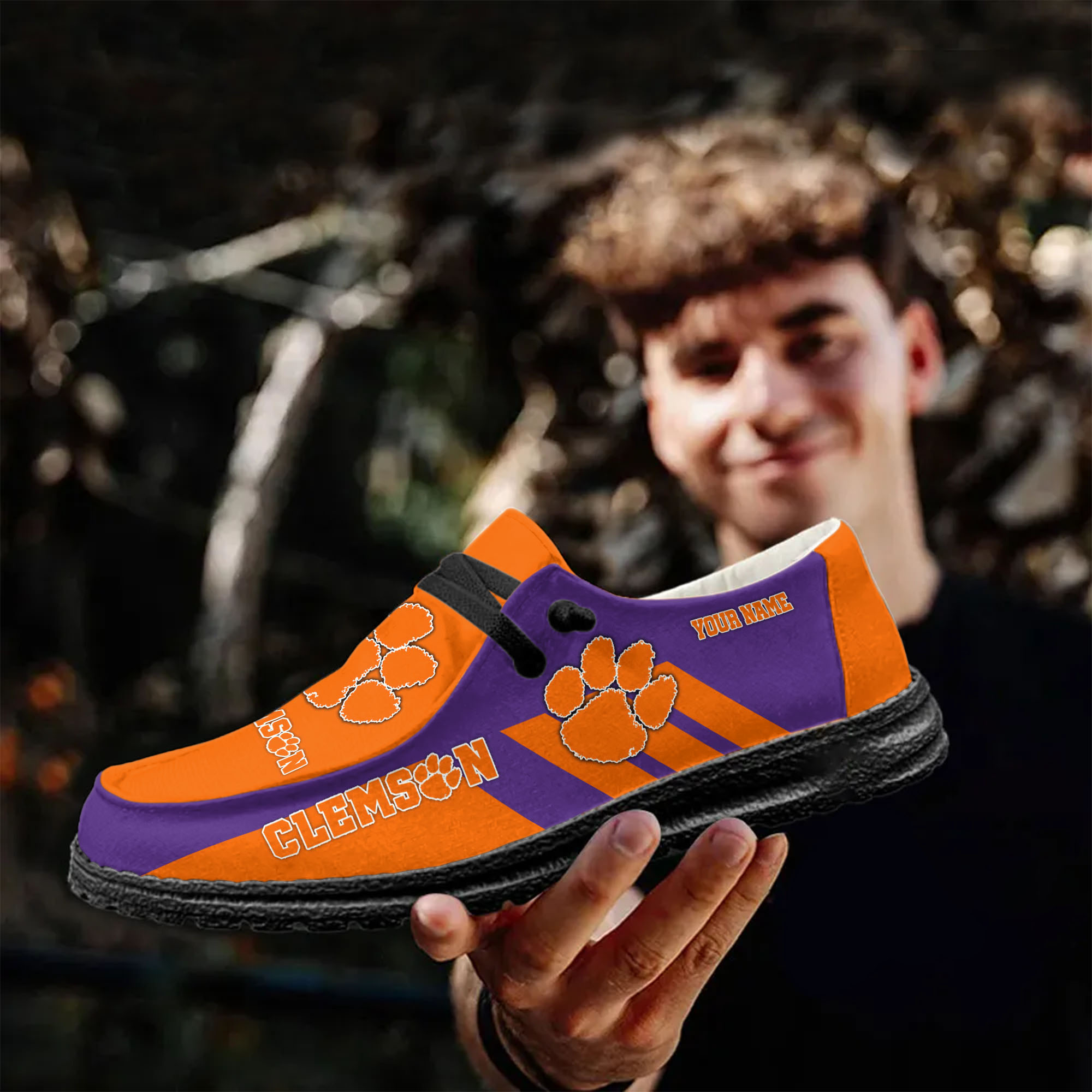 Clemson Tigers personalisierte H-D-Sportschuhe – individuelles Namensdesign