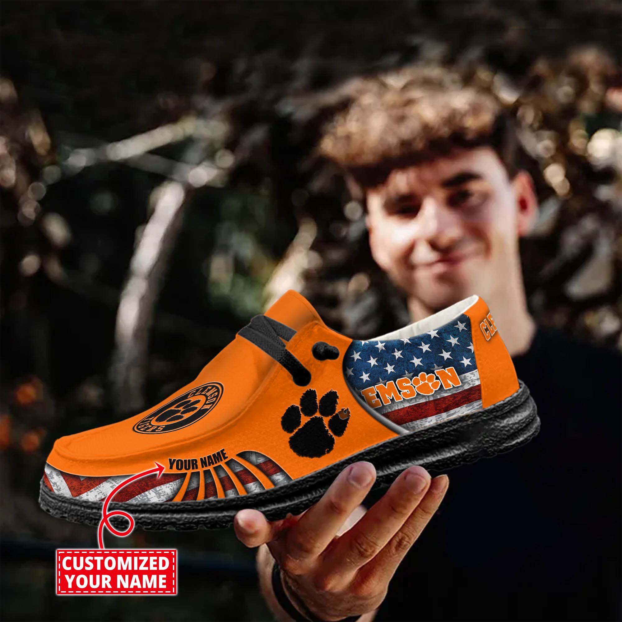 Clemson Tigers personalisierte H-D-Sportschuhe – individuelles Namensdesign