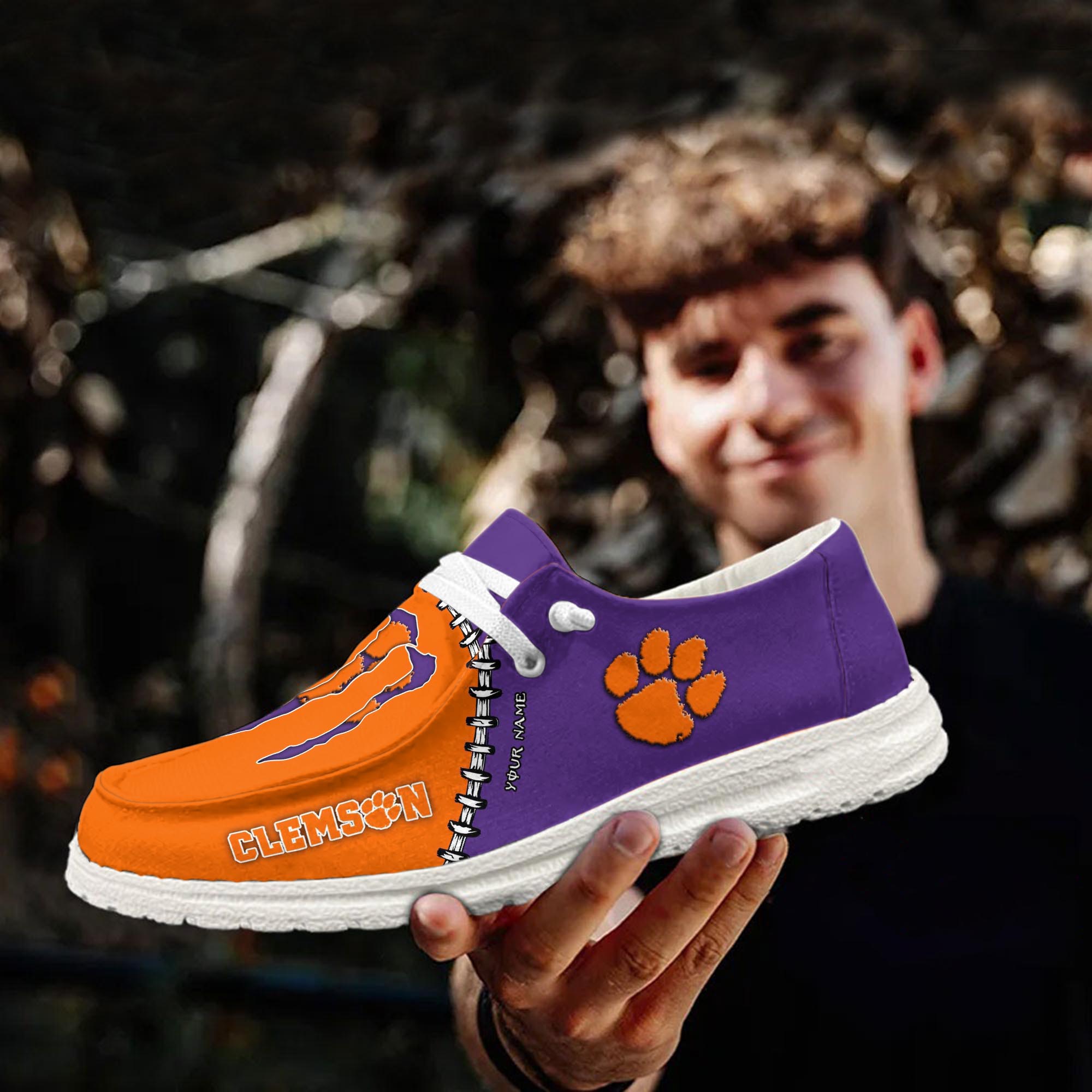 Clemson Tigers personalisierte H-D-Sportschuhe – individuelles Namensdesign