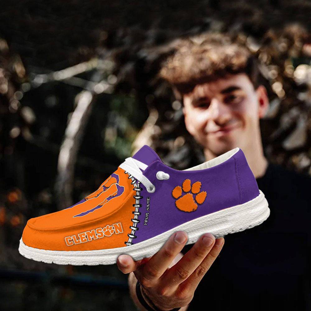 Clemson Tigers personalisierte H-D-Sportschuhe – individuelles Namensdesign