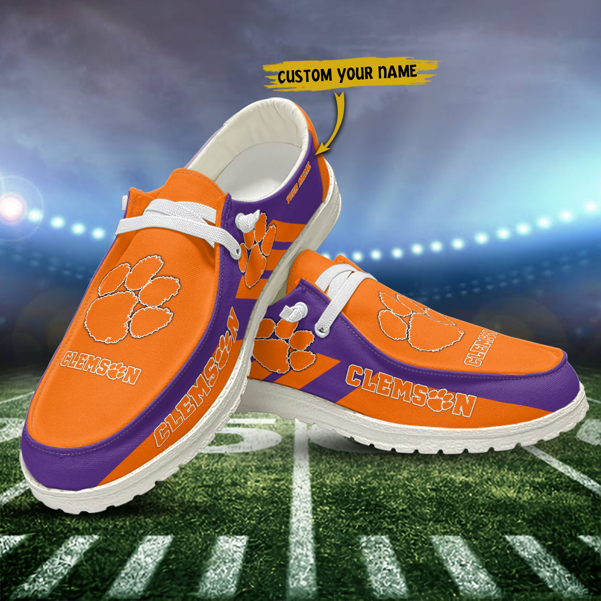 Clemson Tigers personalisierte H-D-Sportschuhe – individuelles Namensdesign