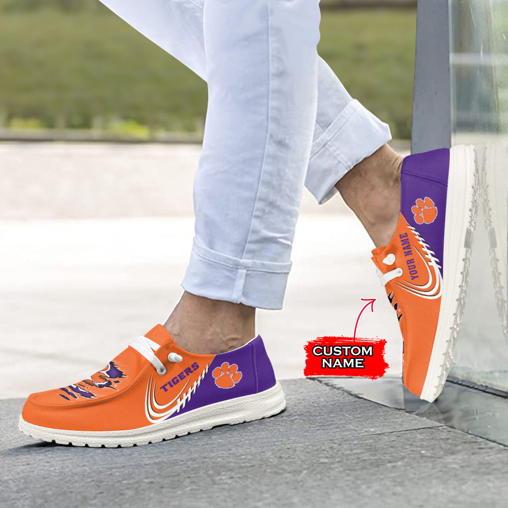 Clemson Tigers personalisierte H-D-Sportschuhe – individuelles Namensdesign