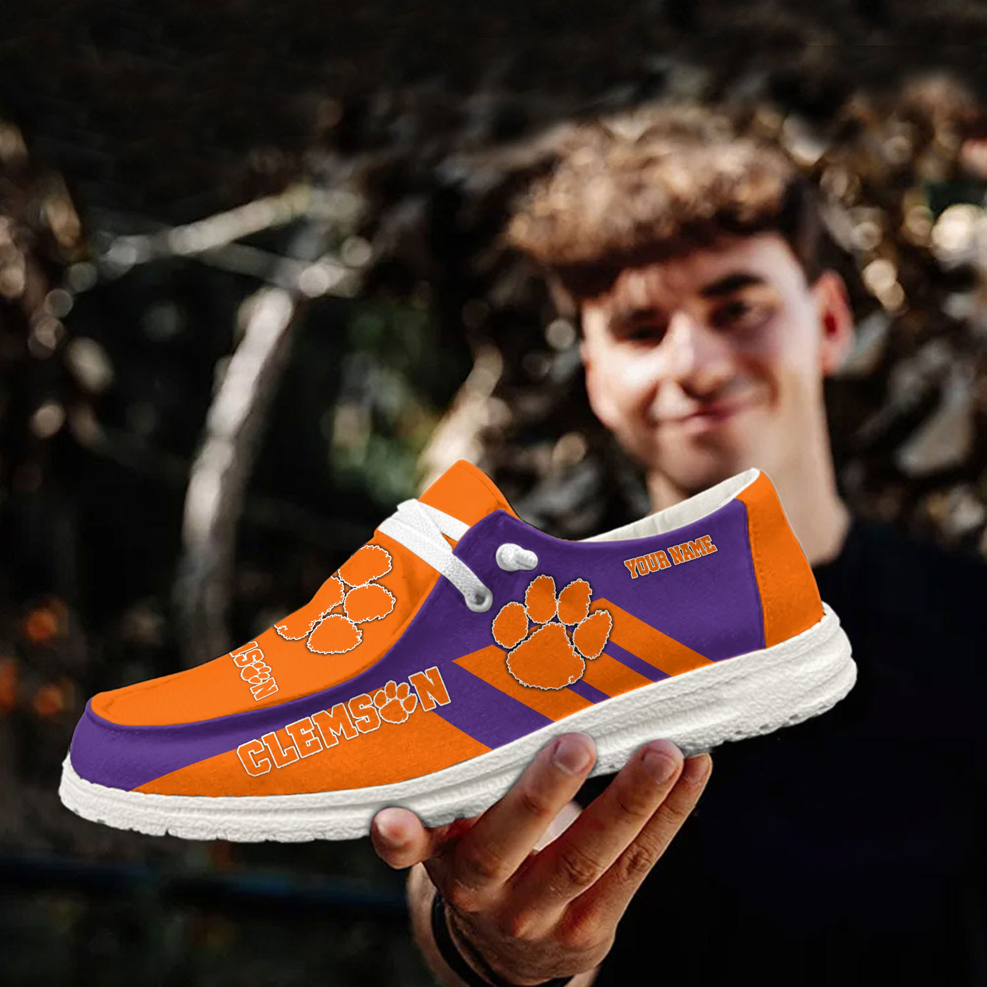 Clemson Tigers personalisierte H-D-Sportschuhe – individuelles Namensdesign