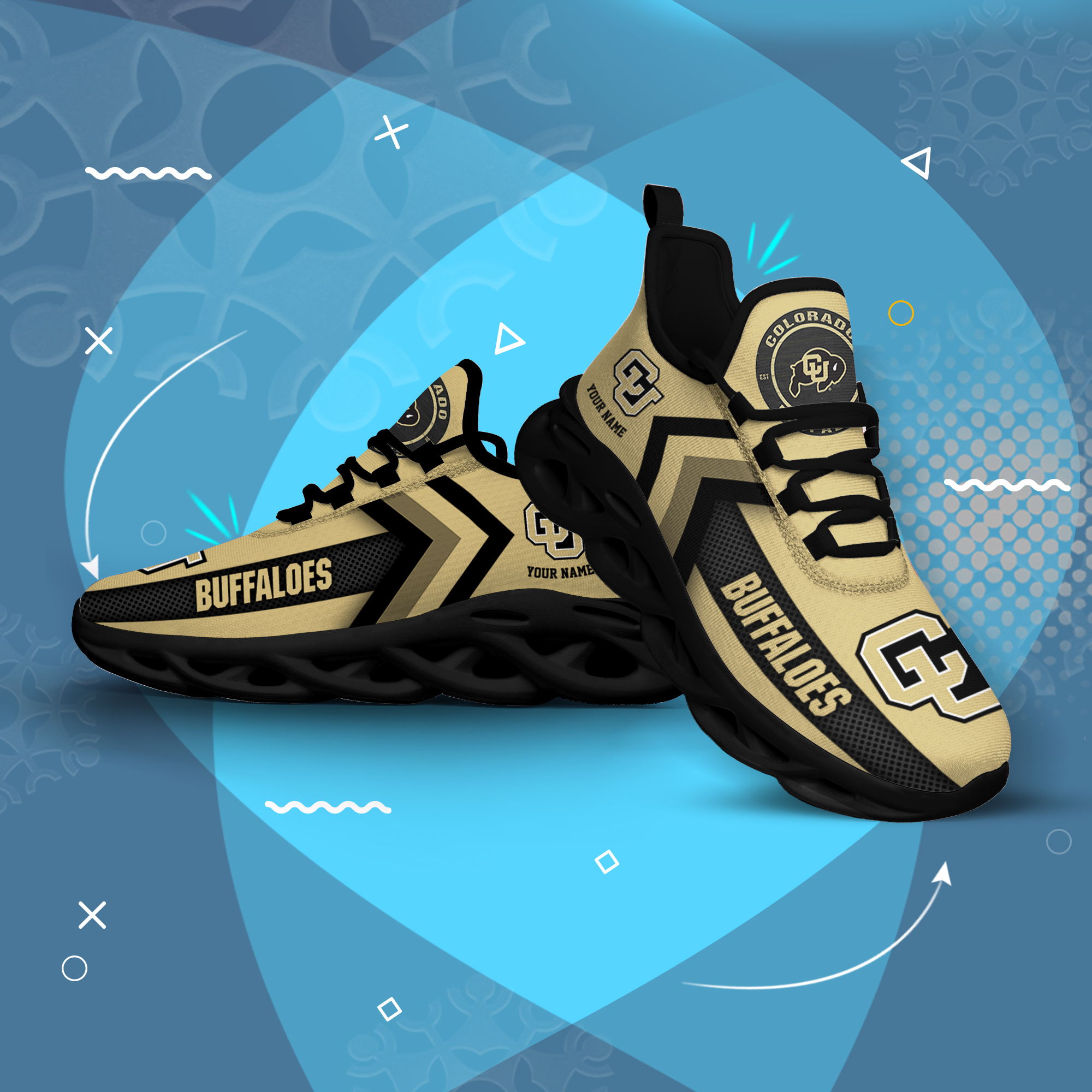 Colorado Buffaloes personalisierter individueller Name MAX SHOES DS003