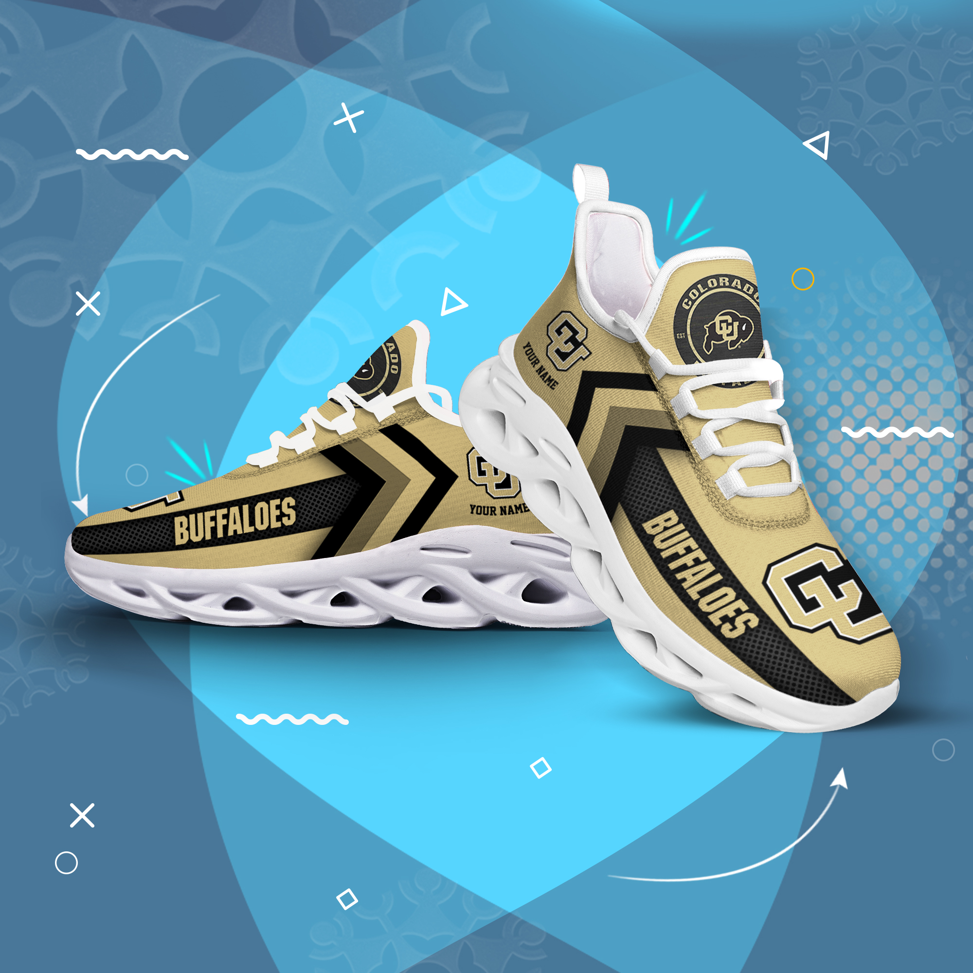 Colorado Buffaloes personalisierter individueller Name MAX SHOES DS003