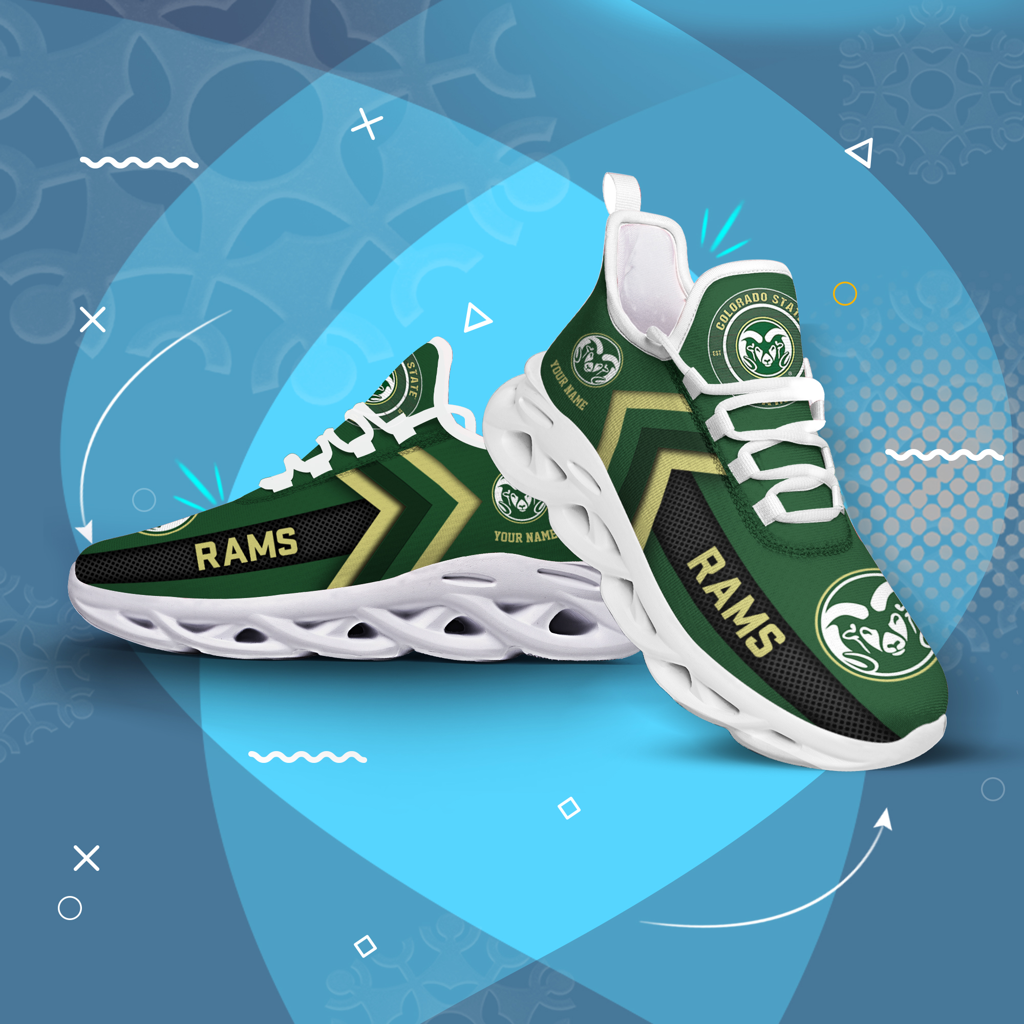 Colorado State Rams personalisierter individueller Name MAX SHOES DS003