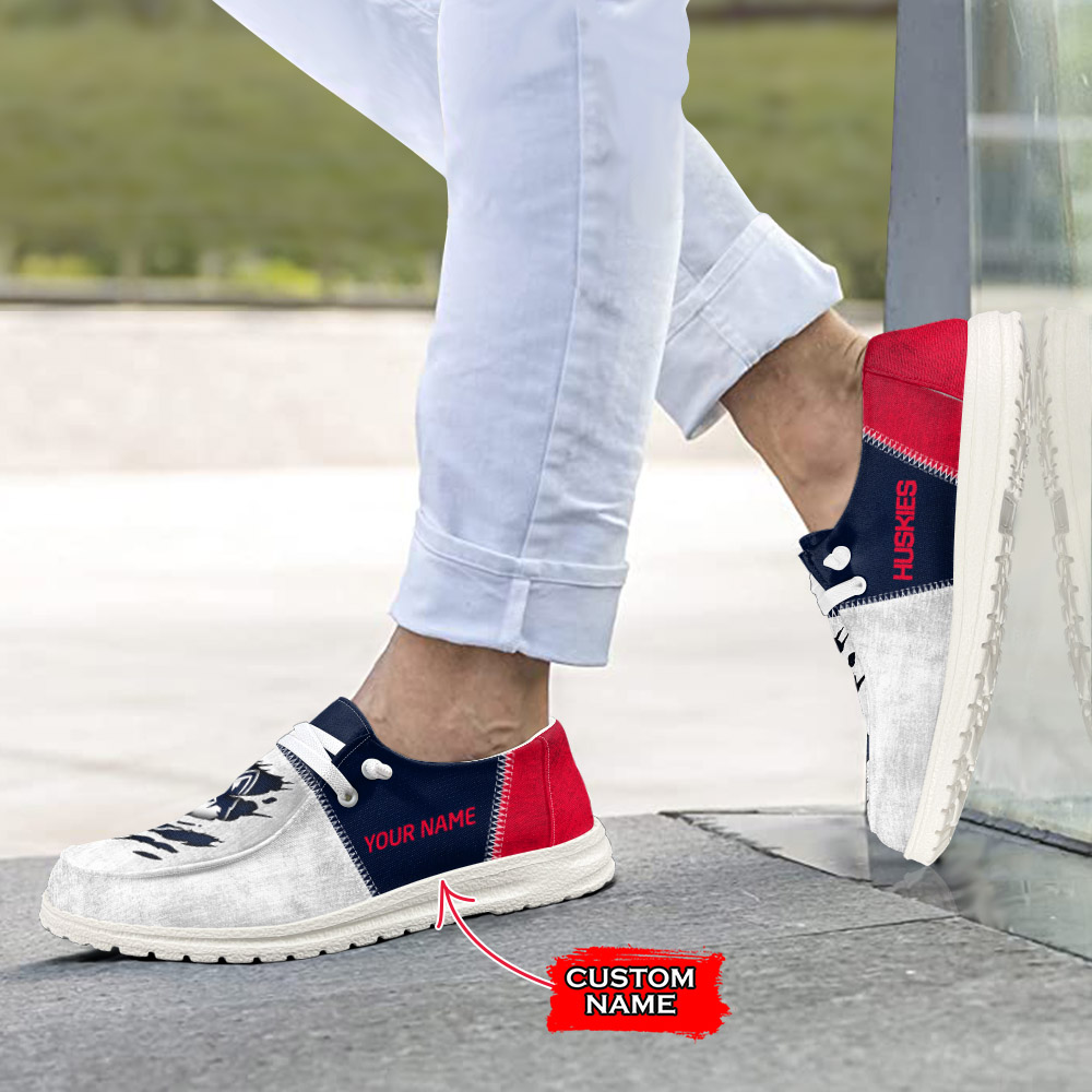 Connecticut Huskies H-D Shoes Wally Herren-Schnürhalbschuhe für Damen und Herren