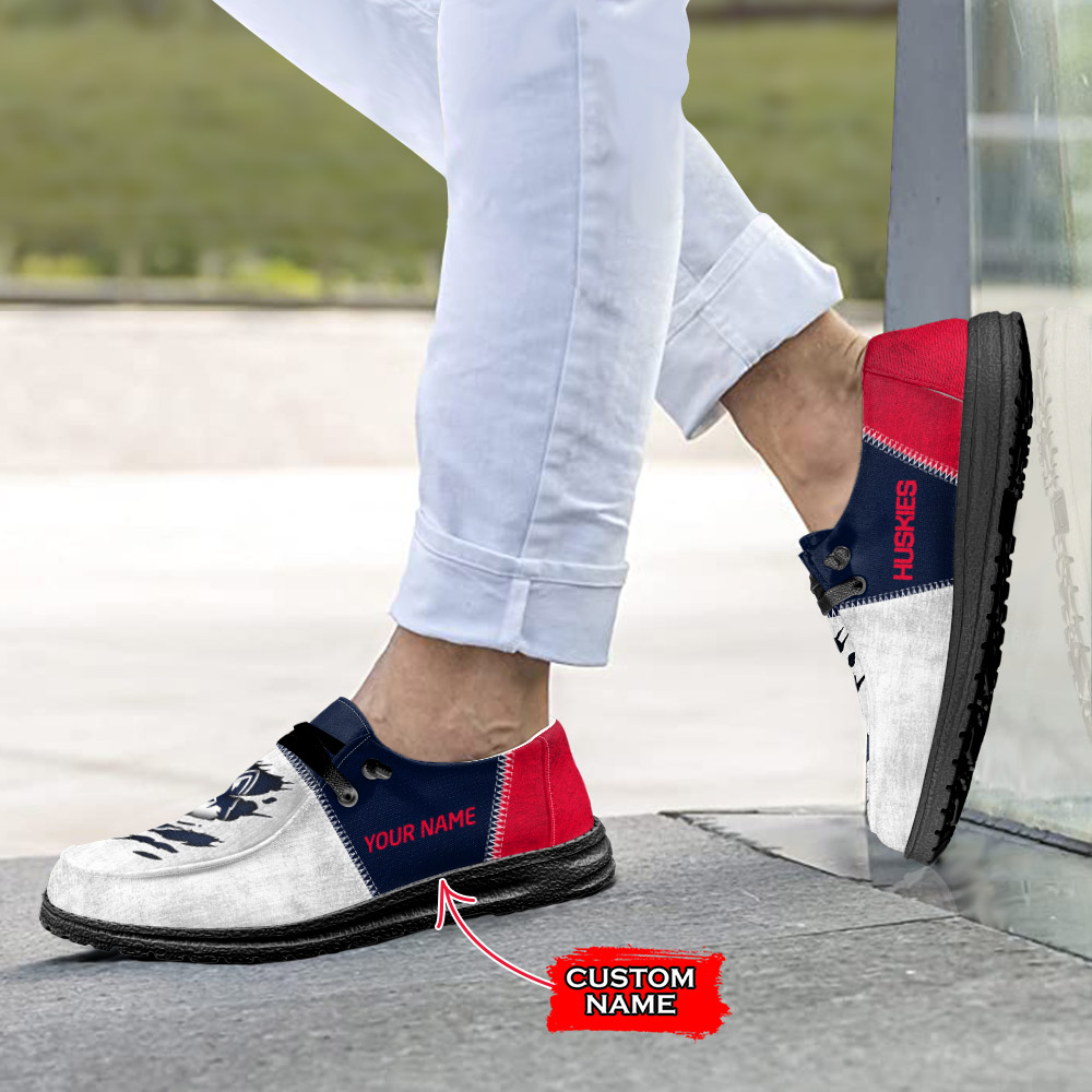 Connecticut Huskies personalisierte H-D-Sportschuhe – individuelles Namensdesign