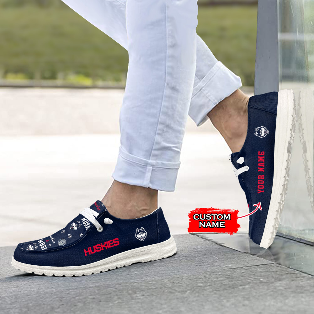 Connecticut Huskies personalisierte H-D-Sportschuhe – individuelles Namensdesign