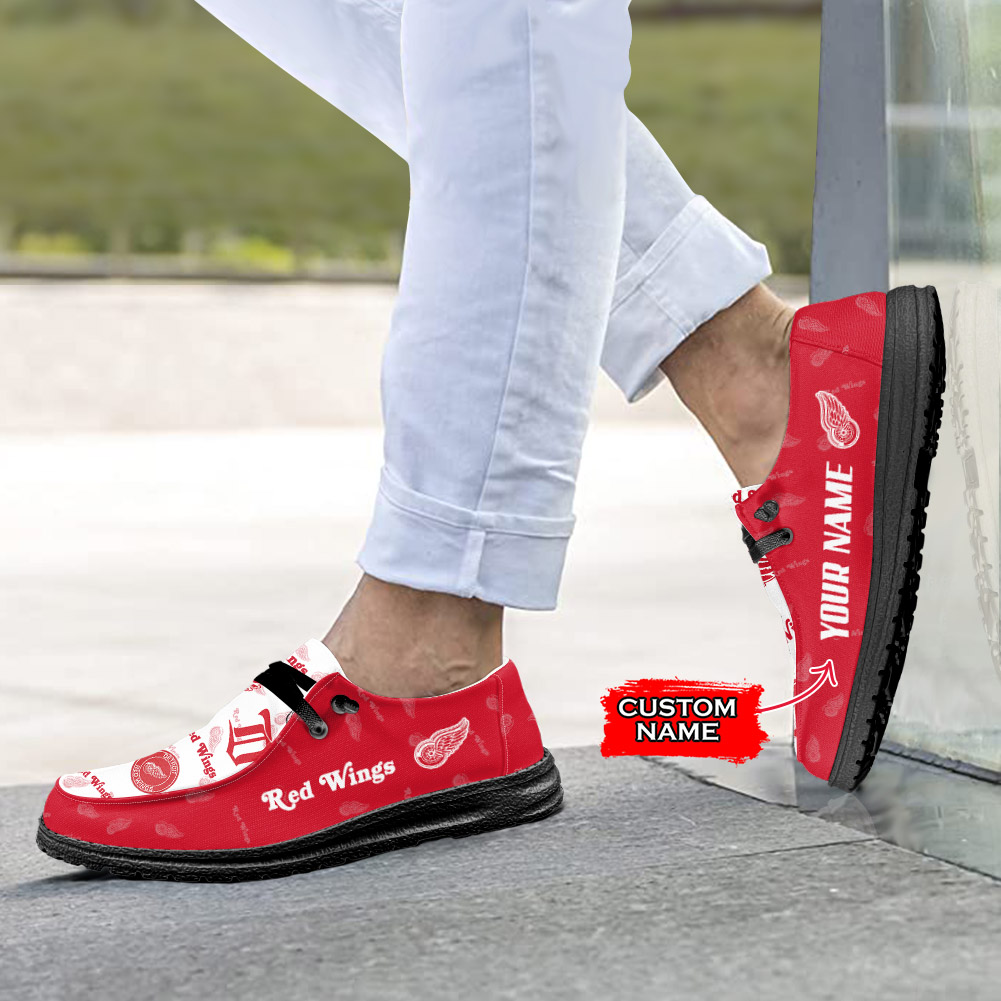 Detroit Red Wings personalisierte H-D-Sportschuhe – individuelles Namensdesign