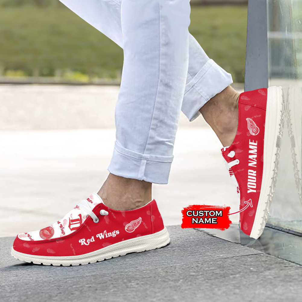 Detroit Red Wings personalisierte H-D-Sportschuhe – individuelles Namensdesign