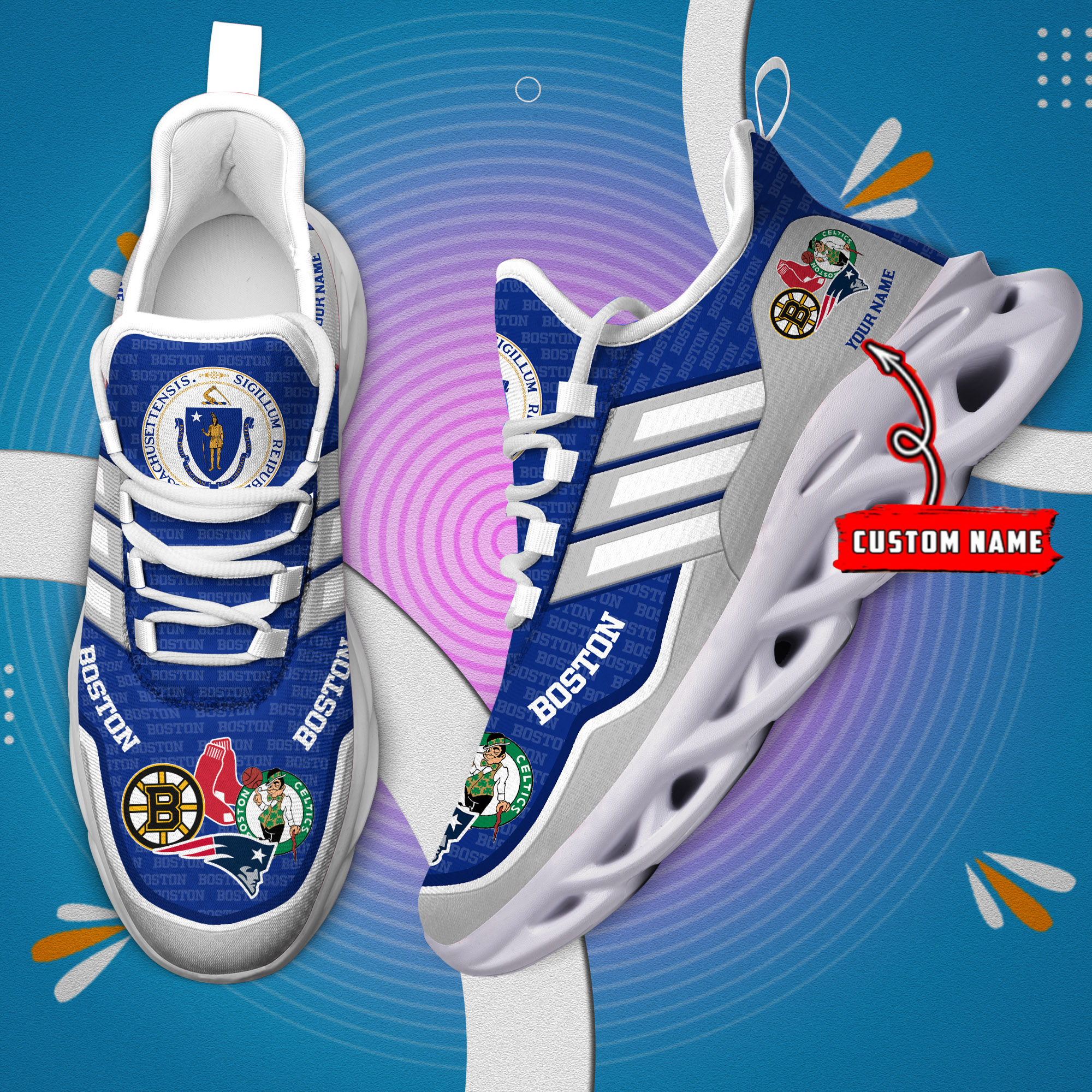 DS005 BostonBLUE002 Klobige MAX-SCHUHE