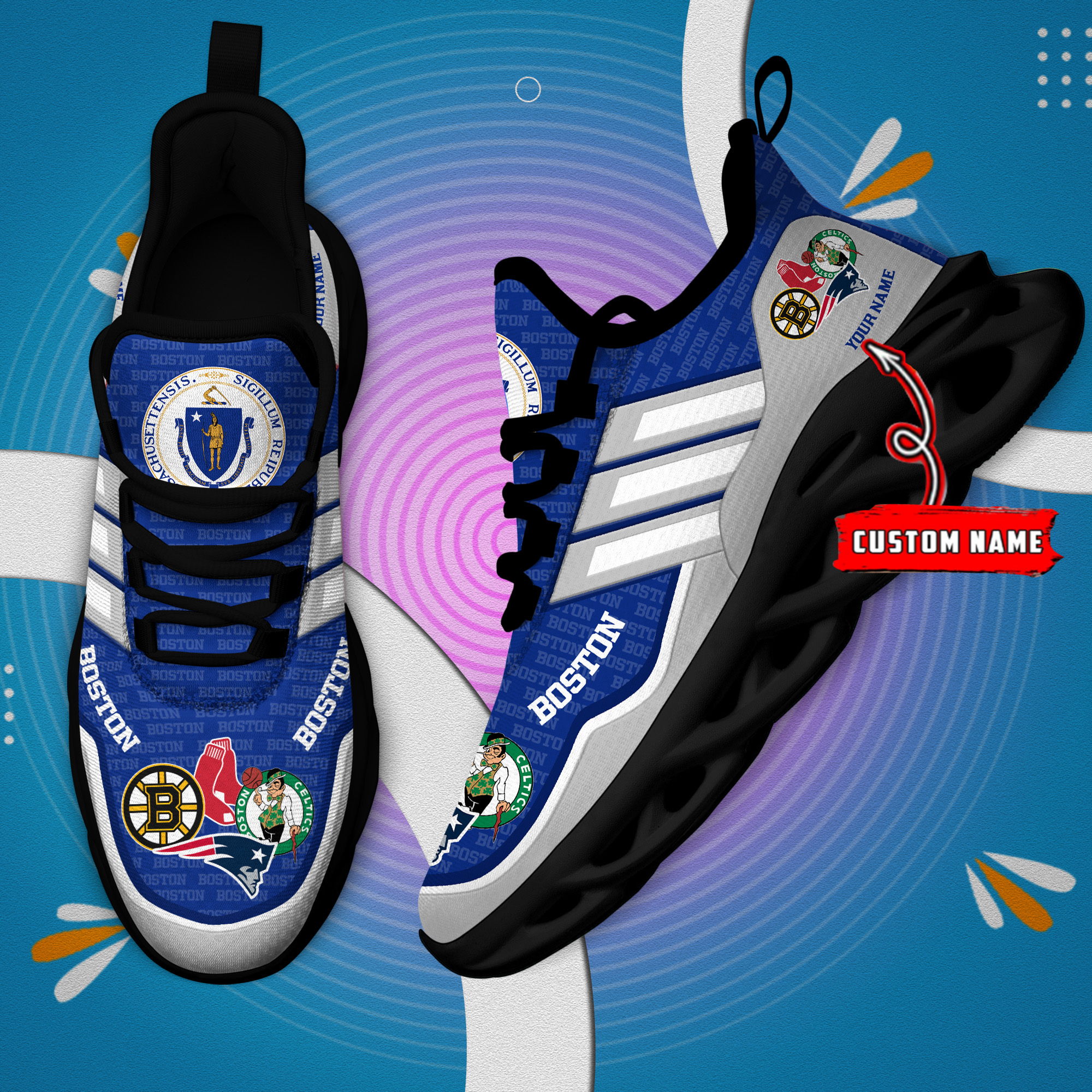 DS005 BostonBLUE002 Klobige MAX-SCHUHE