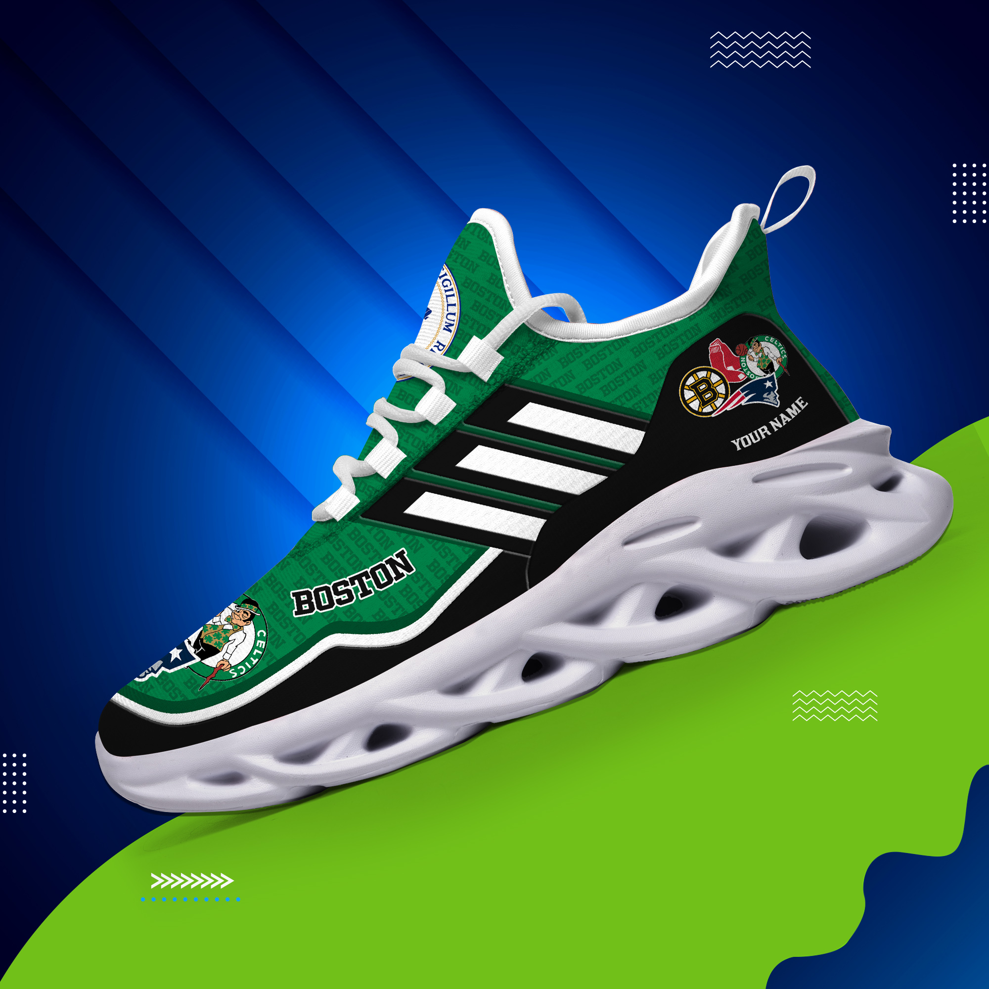 DS005 BostonGREEN002 Klobige MAX-SCHUHE